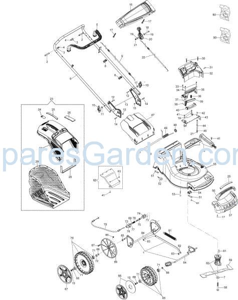 Complete illustrated parts list MAX 53 PK ALLROAD ALUMINIUM (K805) EURO 5 Lawnmower