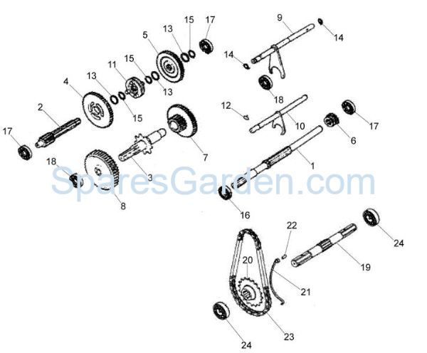 Gears (Gearbox) MH 210R (EN709) Rotary tiller